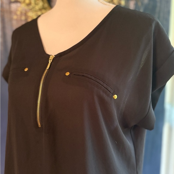 Apt. 9 Black Relaxed Buttoned Blouse - Picture 2 of 11